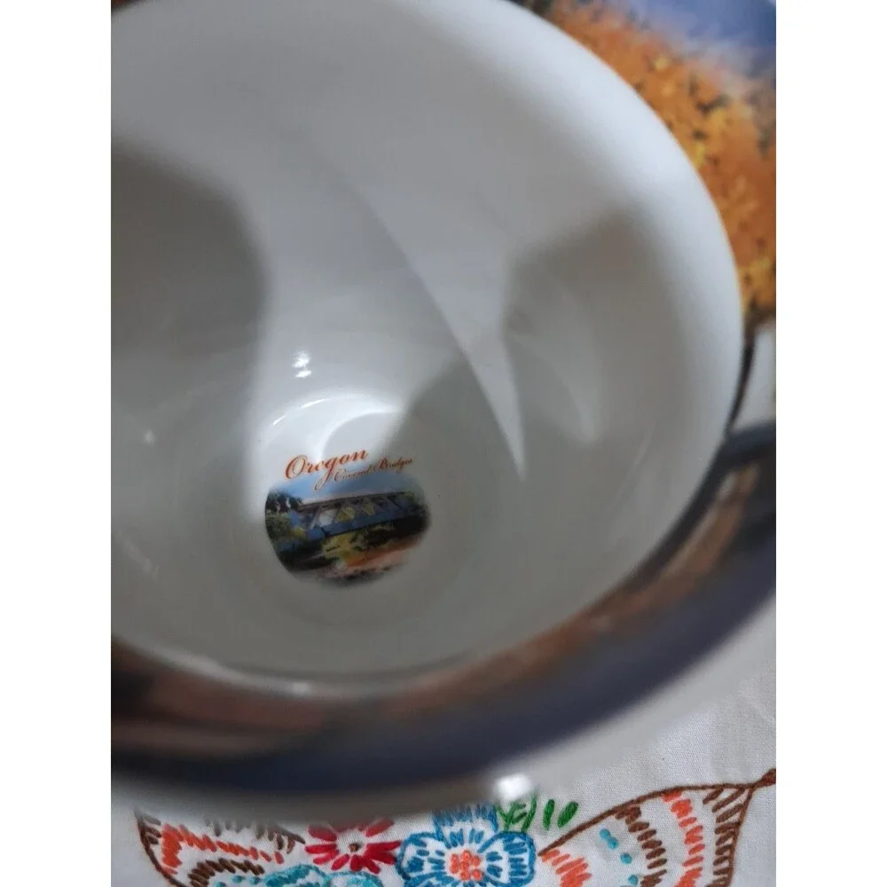 Vintage Mug, Oregon Covered Bridges, 14 Oz